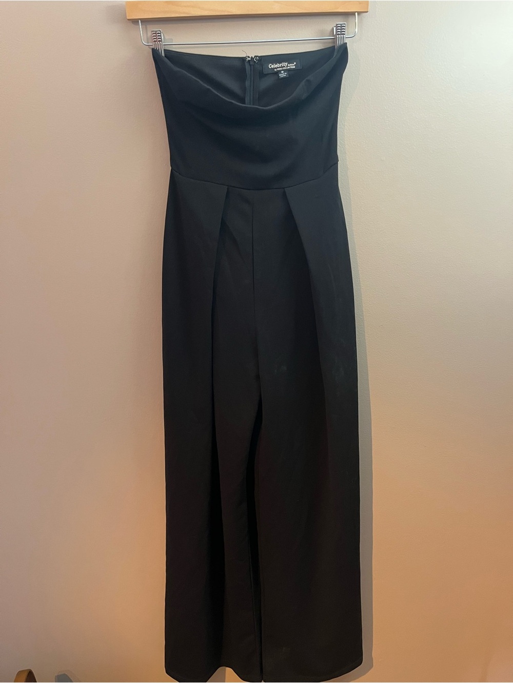 Sleeveless formal wide leg black romper